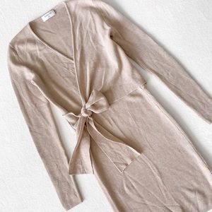 Aritzia Long Sleeve Dress in Beige